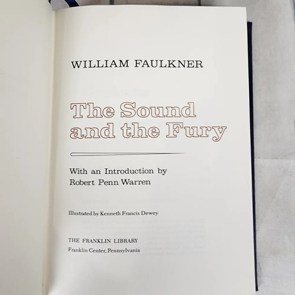 The Sound and the Fury Vintage 1979 Franklin Library Novel 1/4 Leatherbound - Picture 4 of 12